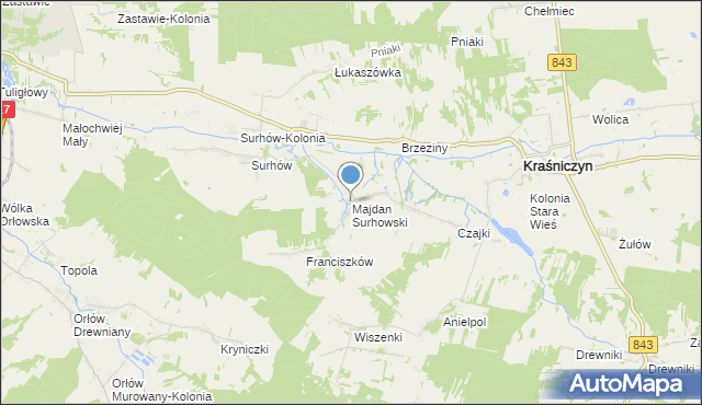 mapa Majdan Surhowski, Majdan Surhowski na mapie Targeo
